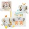 Tickle & Main Baby Gift Set for Twins Newborn & Infant - 3-Piece, Multicolor - Rhyming Baby Book for Twins & 2 Plush Elephant Rattles - Gift for Boys & Girls